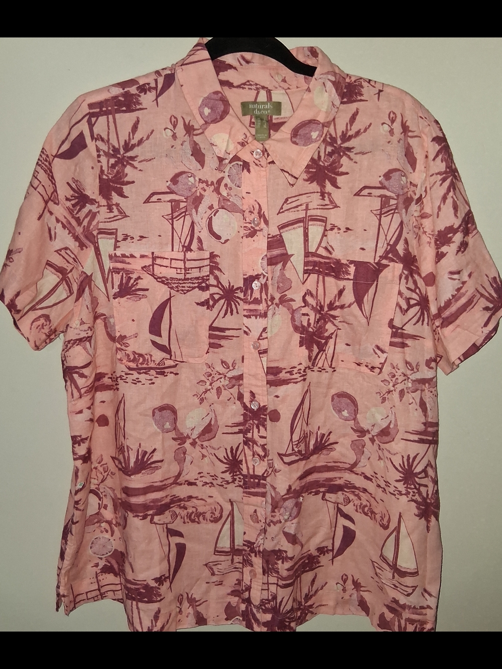 Natural Reflections Pink Short-Sleeve Hawaiian Shirt